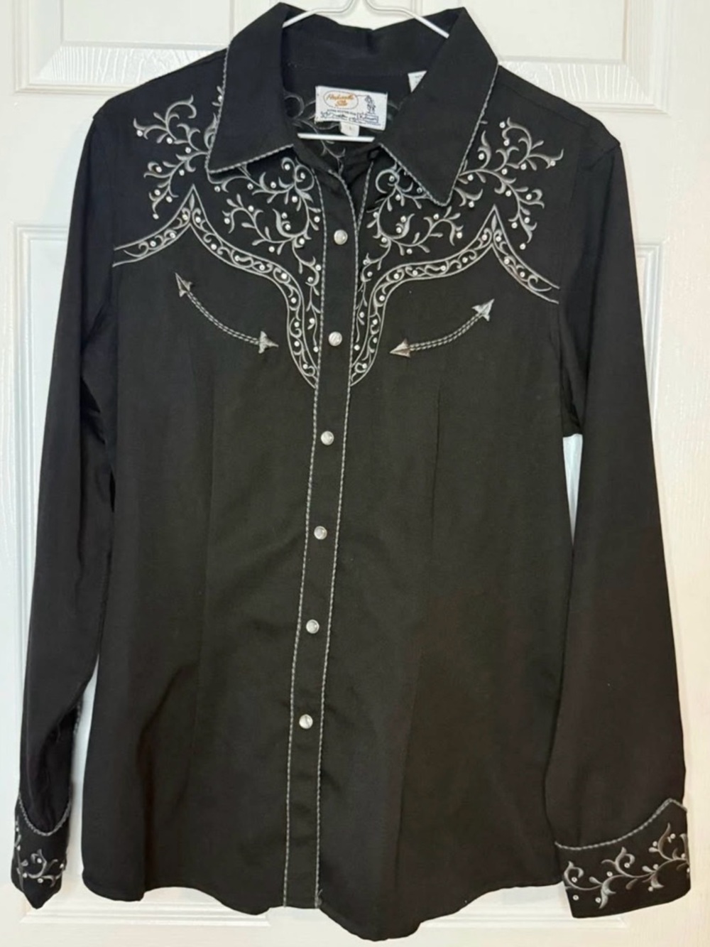 Women’s Vintage Panhandle Slim Rockabilly Pearl Snap Up Western Shirt- Large